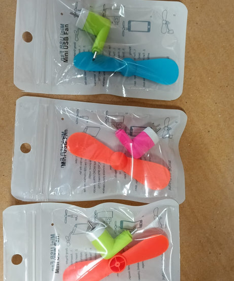 mini USB fan For Having cool air instantly, anywhere and anytime purposes (Micro Port / Mix Color)