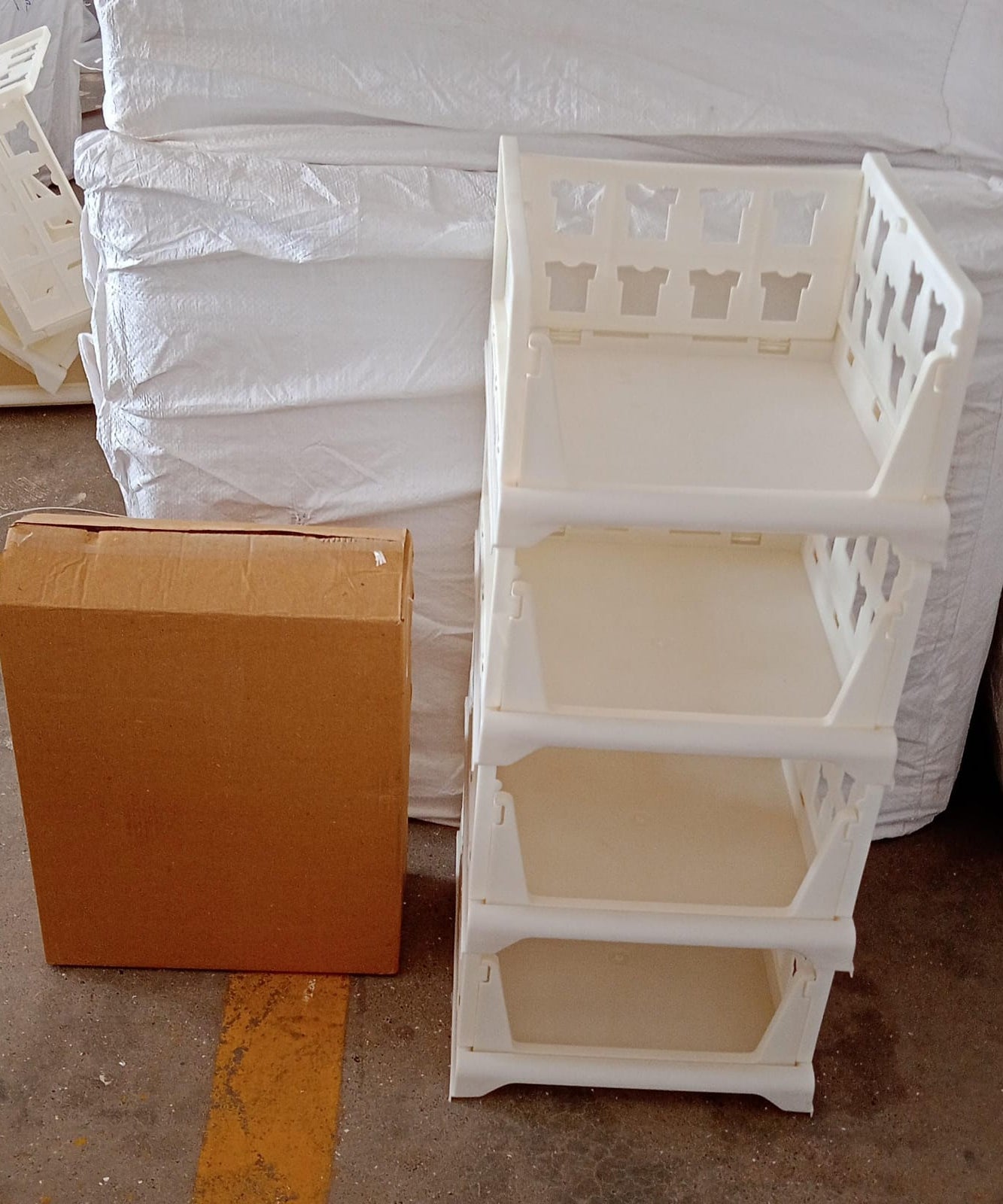 4-layer foldable storage cart, stackable for various uses