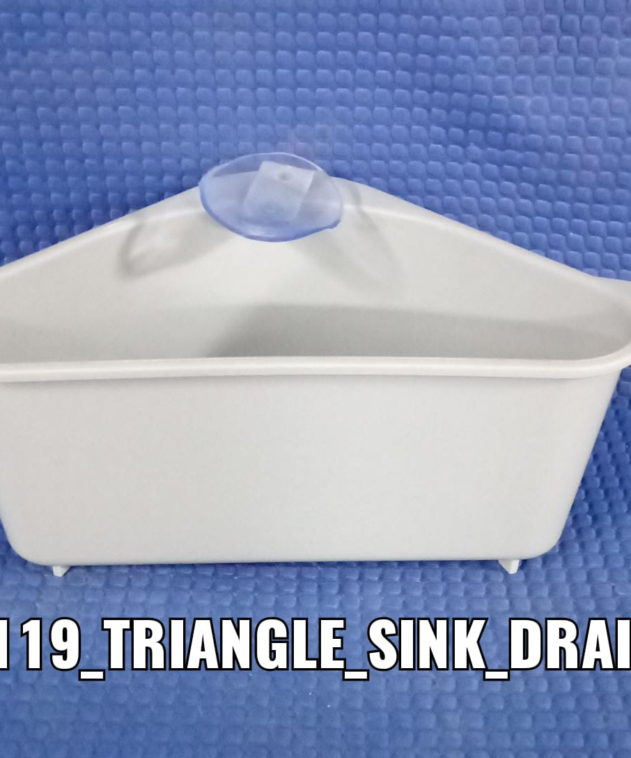 Sink drainer shelf with triangular shape and storage options