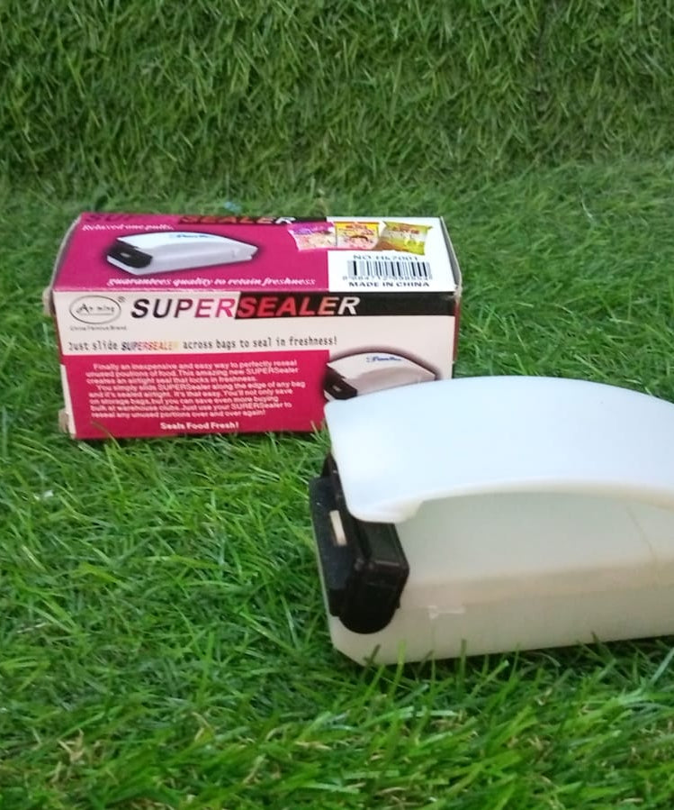 Mini plastic bag sealer, portable and efficient for sealing household bags.