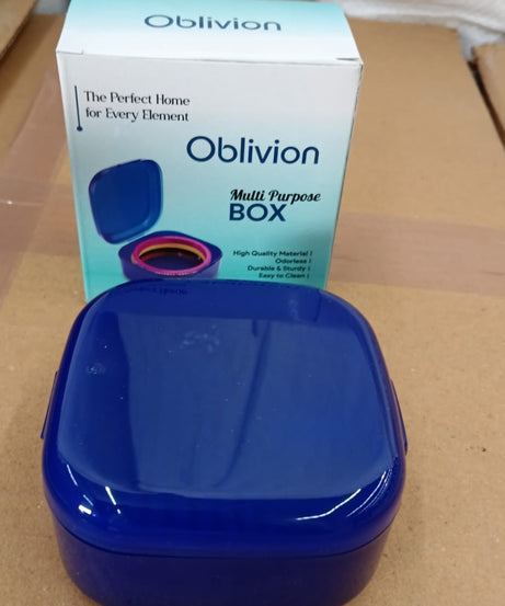 Blue Oblivion Multi-Purpose Storage Box with Lid, DENTURE CASE (1 Pc)