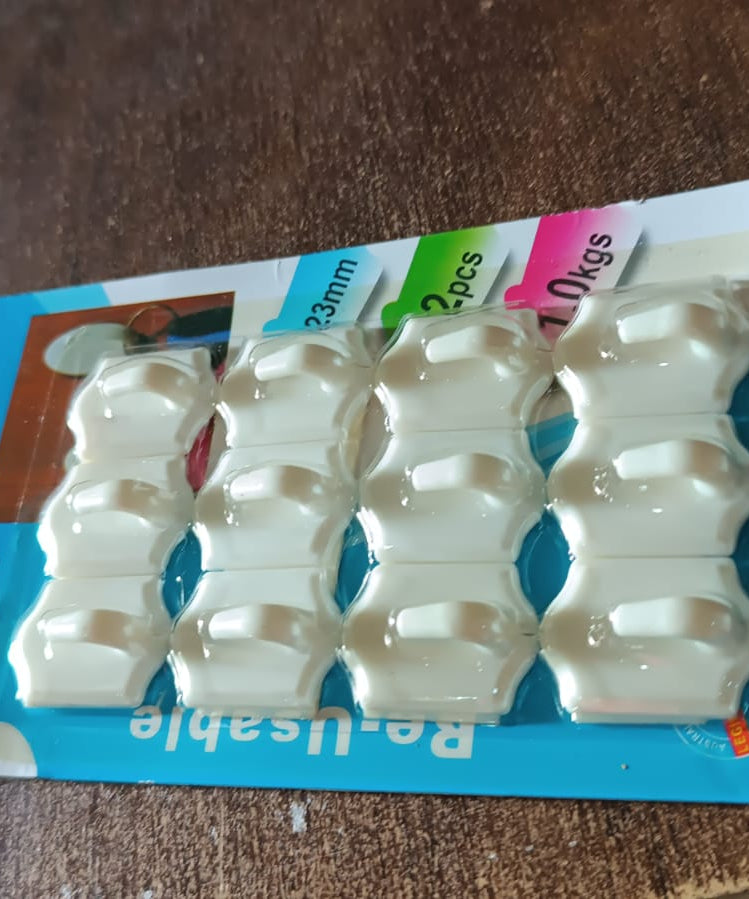 Small Adhesive Hooks for Wall Hanging Adhesive Hooks (12 pcs Set)