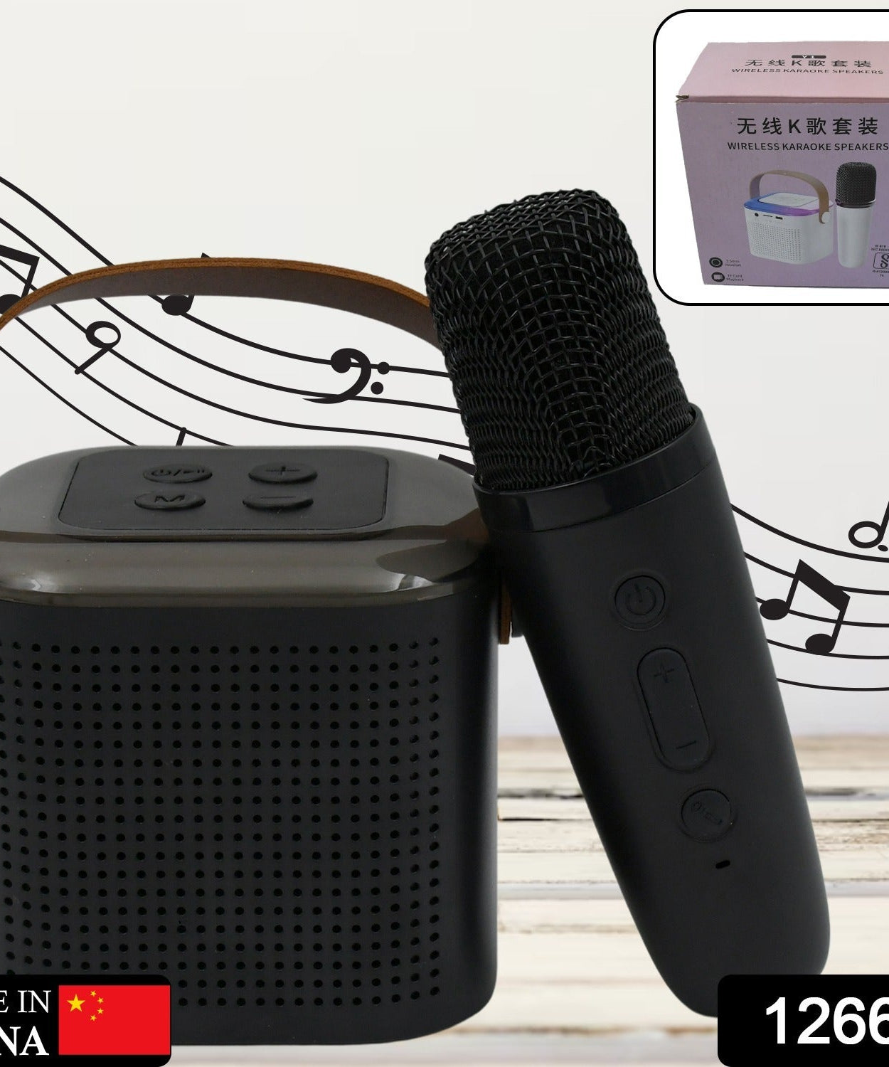 Wireless Speaker Microphone Set, RGB Light Support Memory Card PortableKaraoke Machine Perfect  for Travel TV