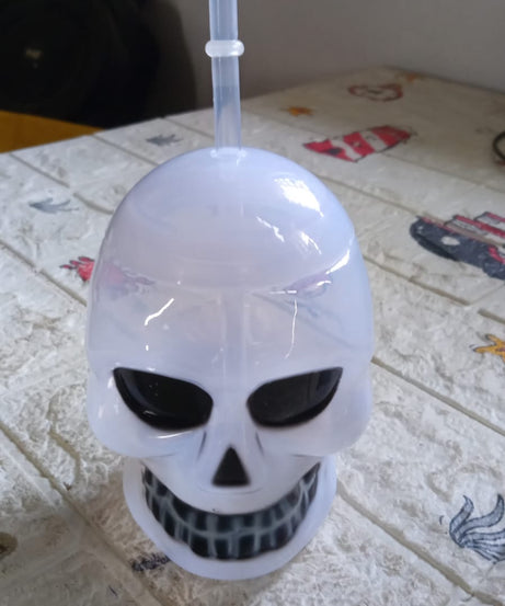 Ghost Face Bottle Water Bottle, Drinking Cup with Lid and Straw, Party Favors Summer Hawaiian and Beach Party Decorations for Kids Adults With Brown Box(1 Pc)