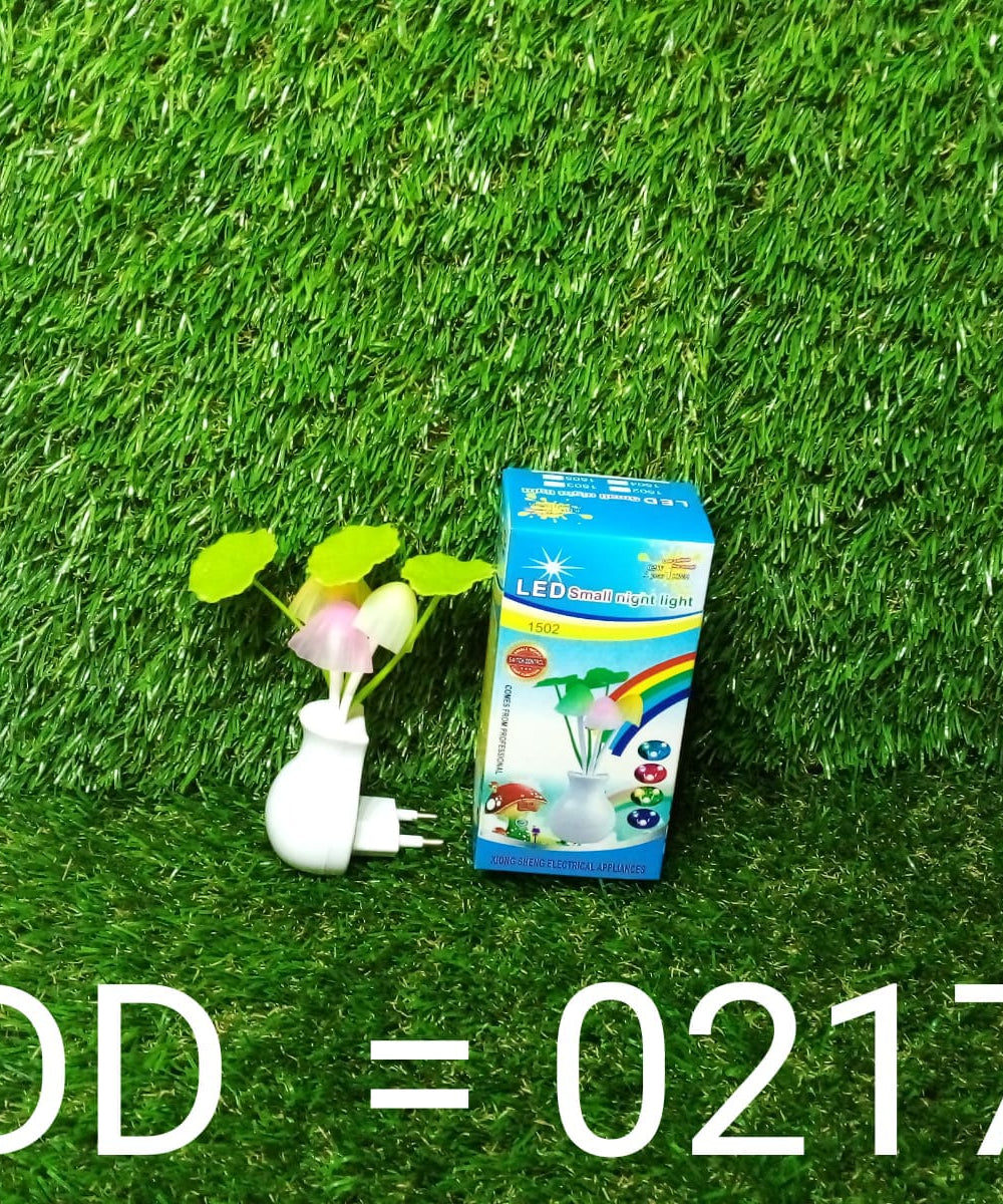 Multicolor mushroom lamp with night light feature.