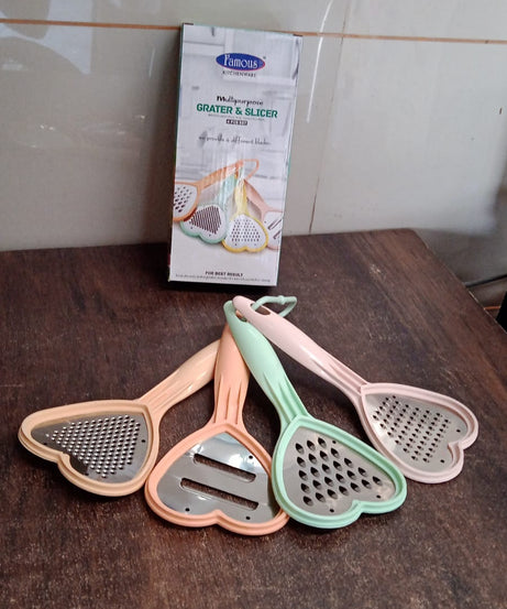 Heart Grater Set and Heart Grater Slicer Used Widely for Grating and Slicing of Fruits, Vegetables, Cheese Etc. Including All Kitchen Purposes.