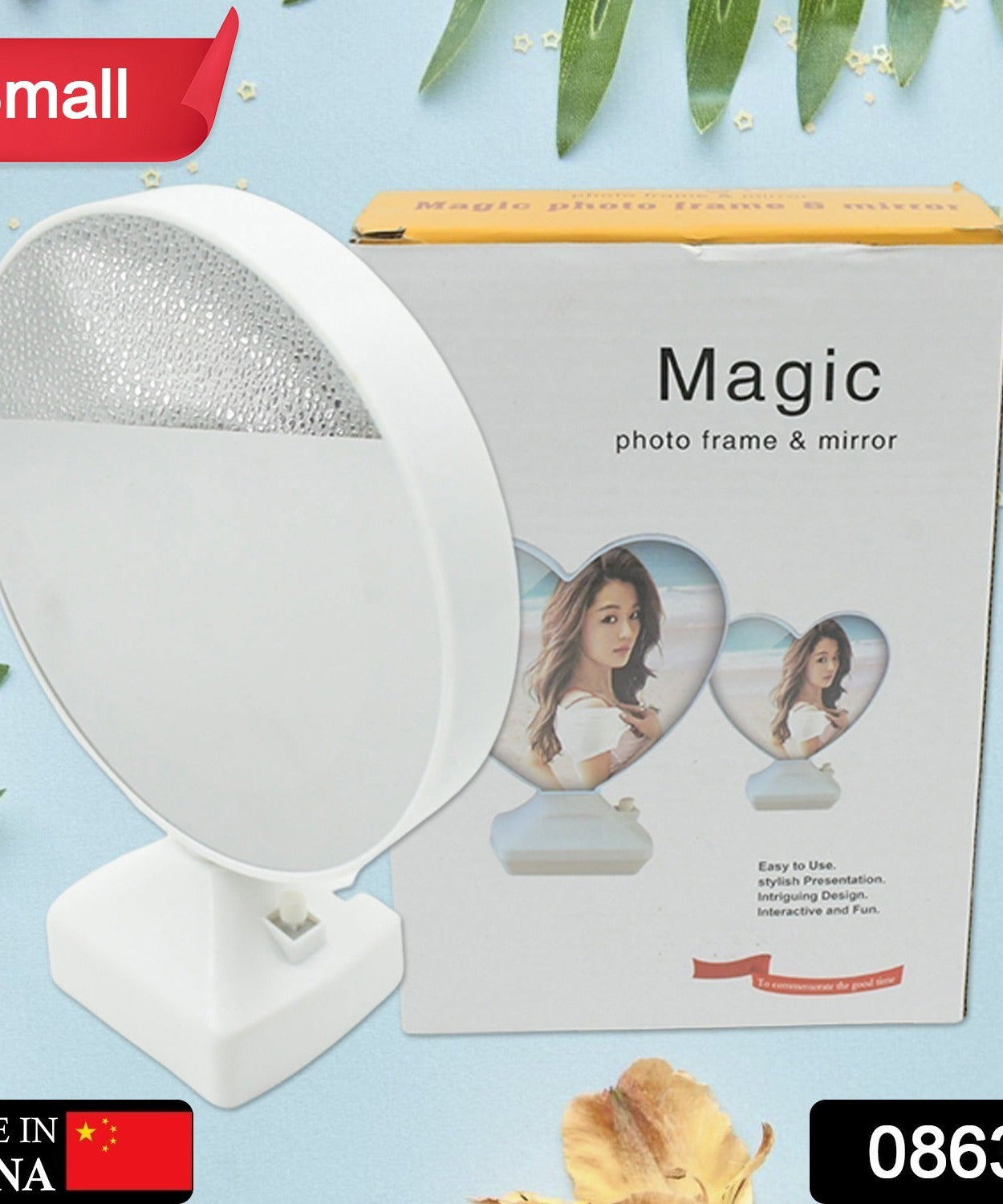 Plastic 2 in 1 Mirror Come Photo Frame with Led Light