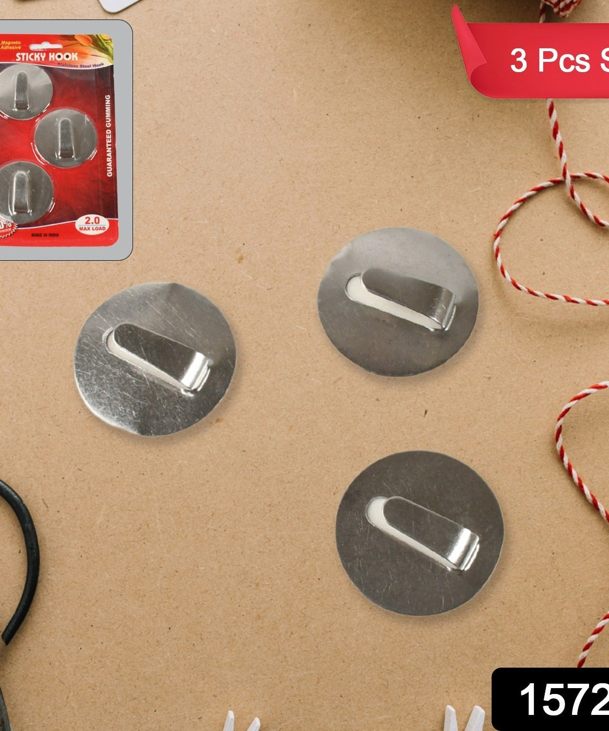 Self- Adhesive Hooks, Heavy Duty Wall Hooks Hangers Stainless Steel Waterproof Sticky Hooks for Hanging Robe Coat Towel Kitchen Bathroom and.