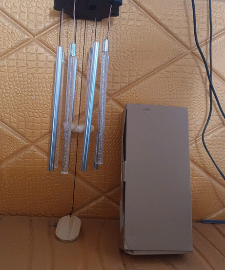 Solar LED Wind Chime with Tubes Soothing Sound & Colorful Glow (1 Set)