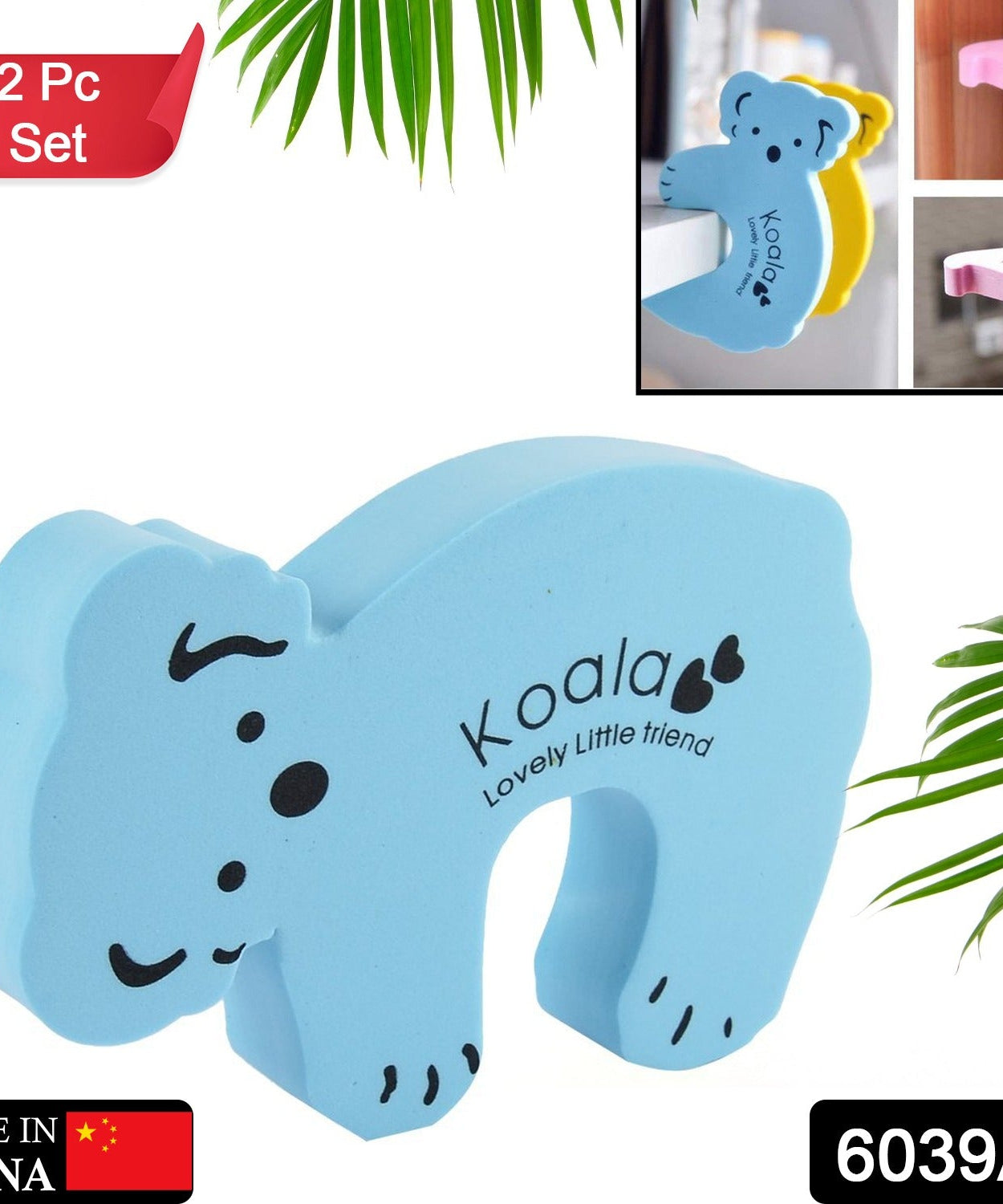 Animal shape door stopper for baby safety, prevents finger pinches
