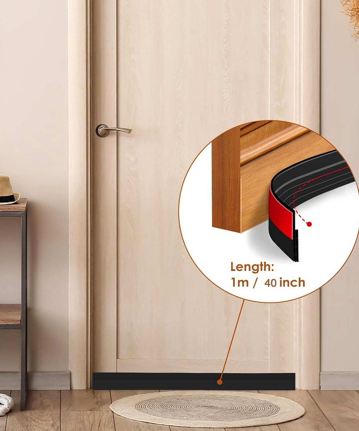 1 Meter Self-Adhesive Silicone Door Bottom Seal Strip (1 Mtr / 1 Pc)