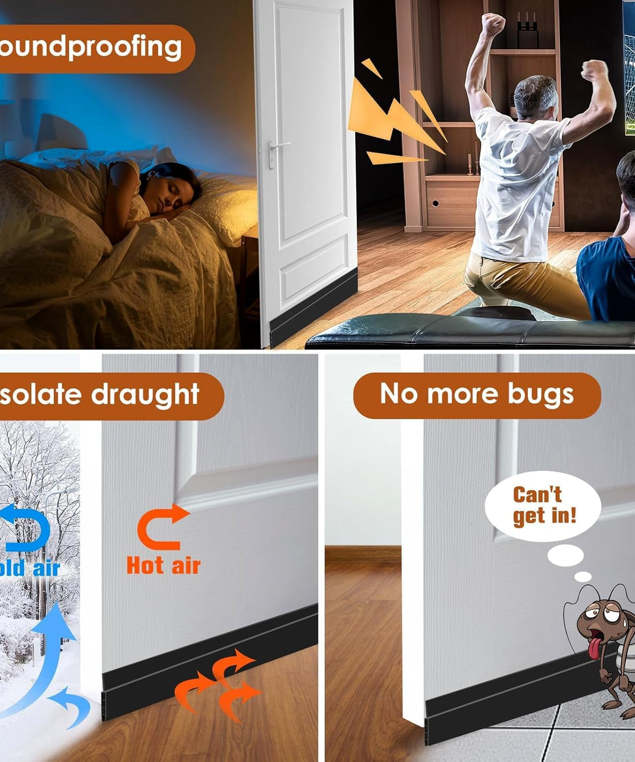 1 Meter Self-Adhesive Silicone Door Bottom Seal Strip (1 Mtr / 1 Pc)