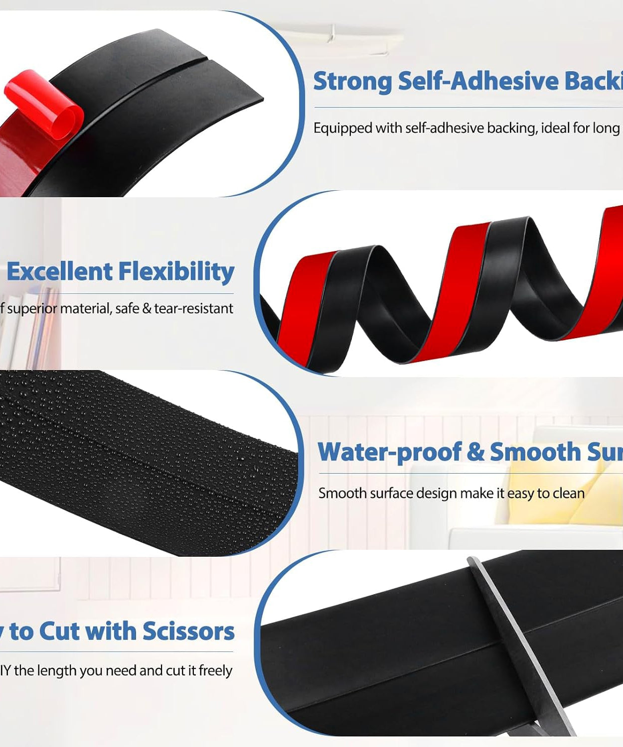 Self-Adhesive Silicone Door Seal