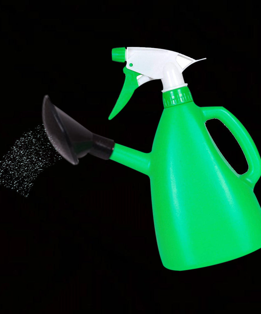 Close-up of 2-in-1 watering can and sprayer.