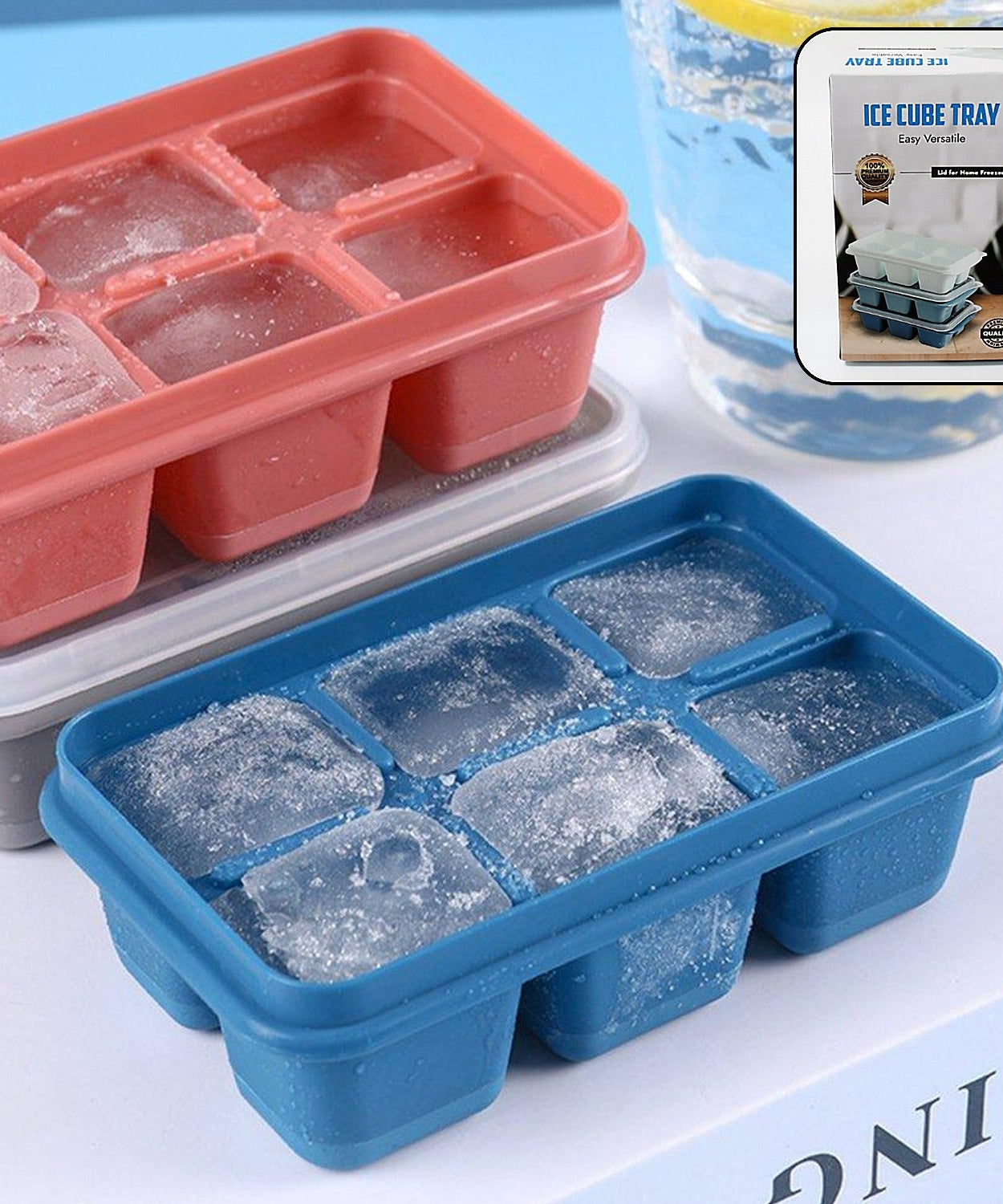 6 Grid Silicone Ice Tray Used In All Kinds Of Places Like Household Kitchens For Making Ice From Water And Various Things And All With Color Box (1 Pc)