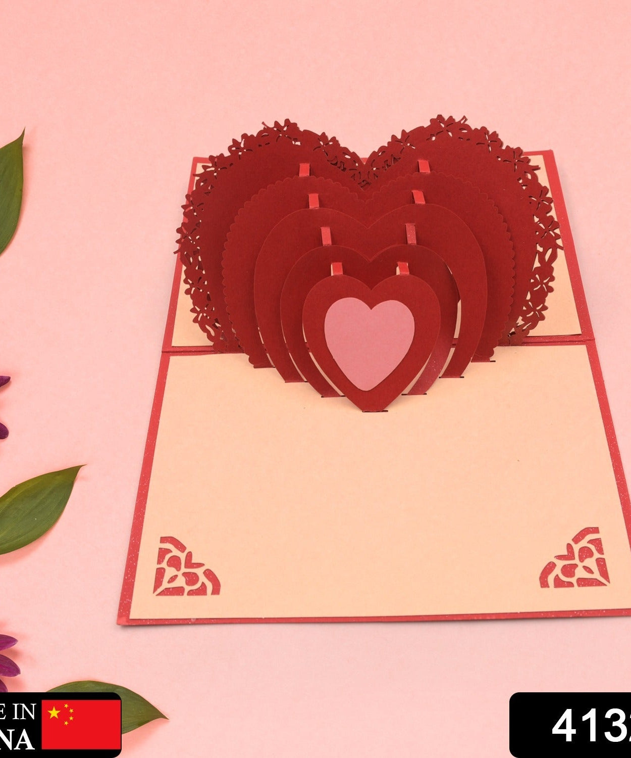 3D -Up Greeting Card (1 Pc): Birthday, Love, Christmas