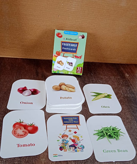 Kidkraft 32-Piece Educational Vegetable Flash Cards Set