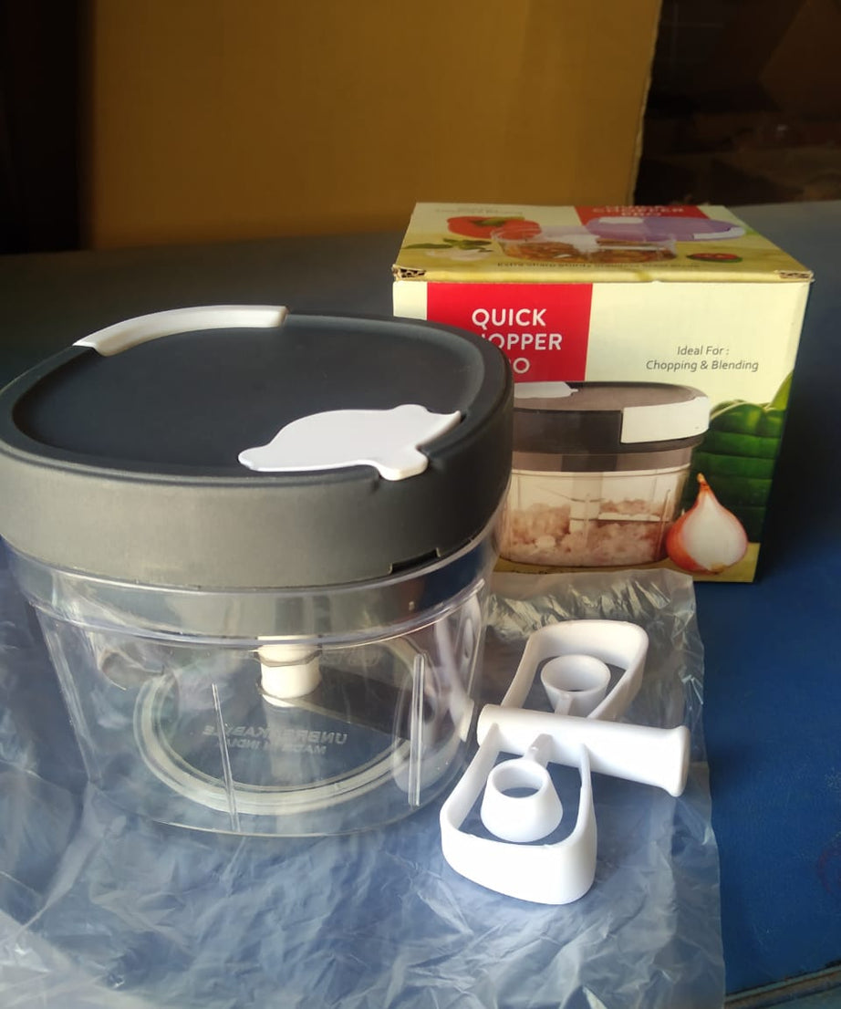 Multi-functional chopper and slicer with a clear bowl for visibility