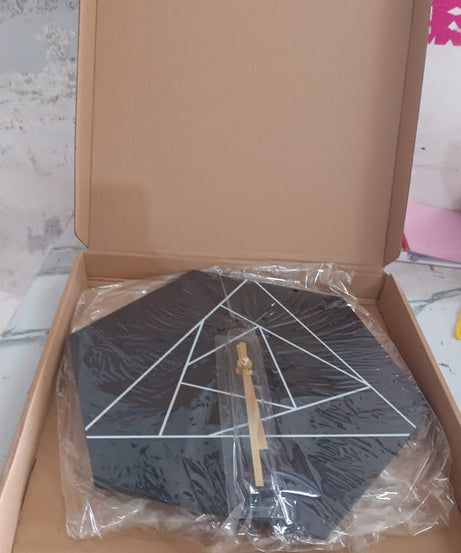 Modern Geometric Hexagon Wall Clock (1 Pc)