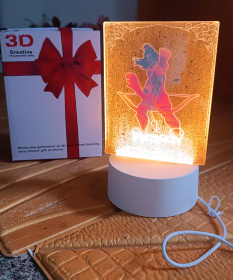 Beautiful 3D Lord Shree Ram Frame with soft white light (1 Pc)