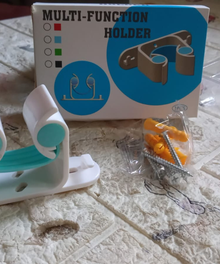 Multifunctional Holder With 4 Screw Wall Mounted Broom Organizer Cleaning Tools Holder Hanger, Hanging Hook for Bathroom Kitchen, Multi Function Holder Garage Clip Bike Hanger Wall Mount Set  (1 Pc)