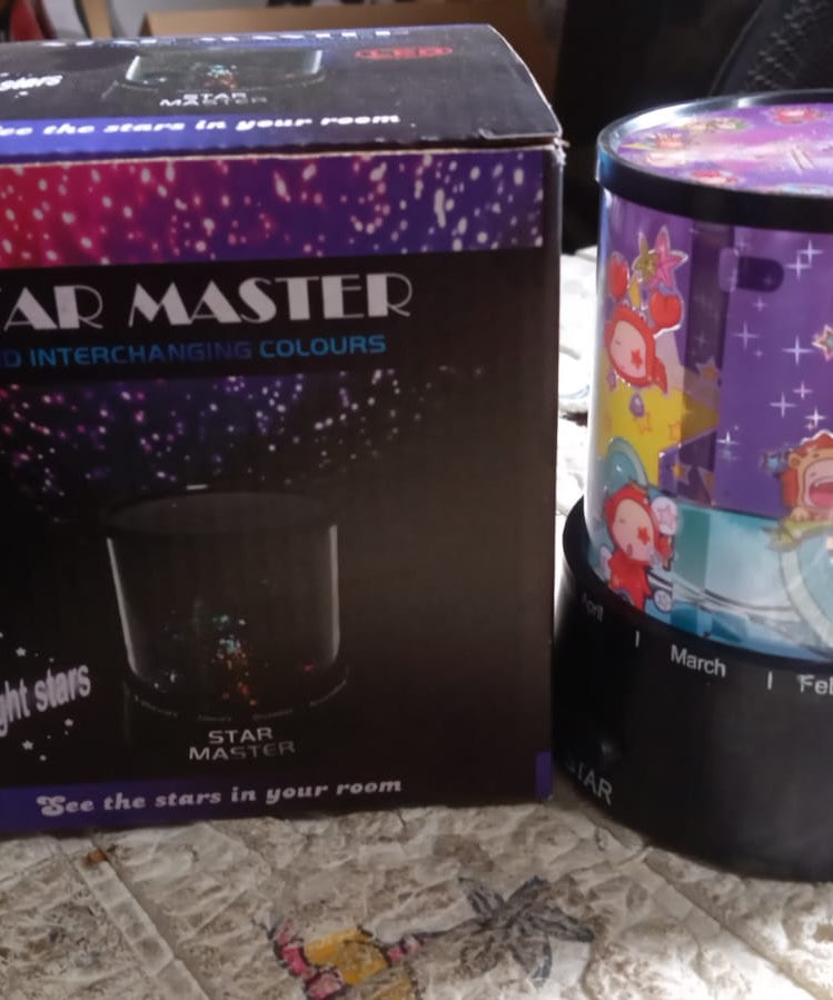 LED Projector Night Light – 3 Battery Lamps with Rotating Music, Ideal for Kids & Home Decor (1 Pc, Battery Not Included)