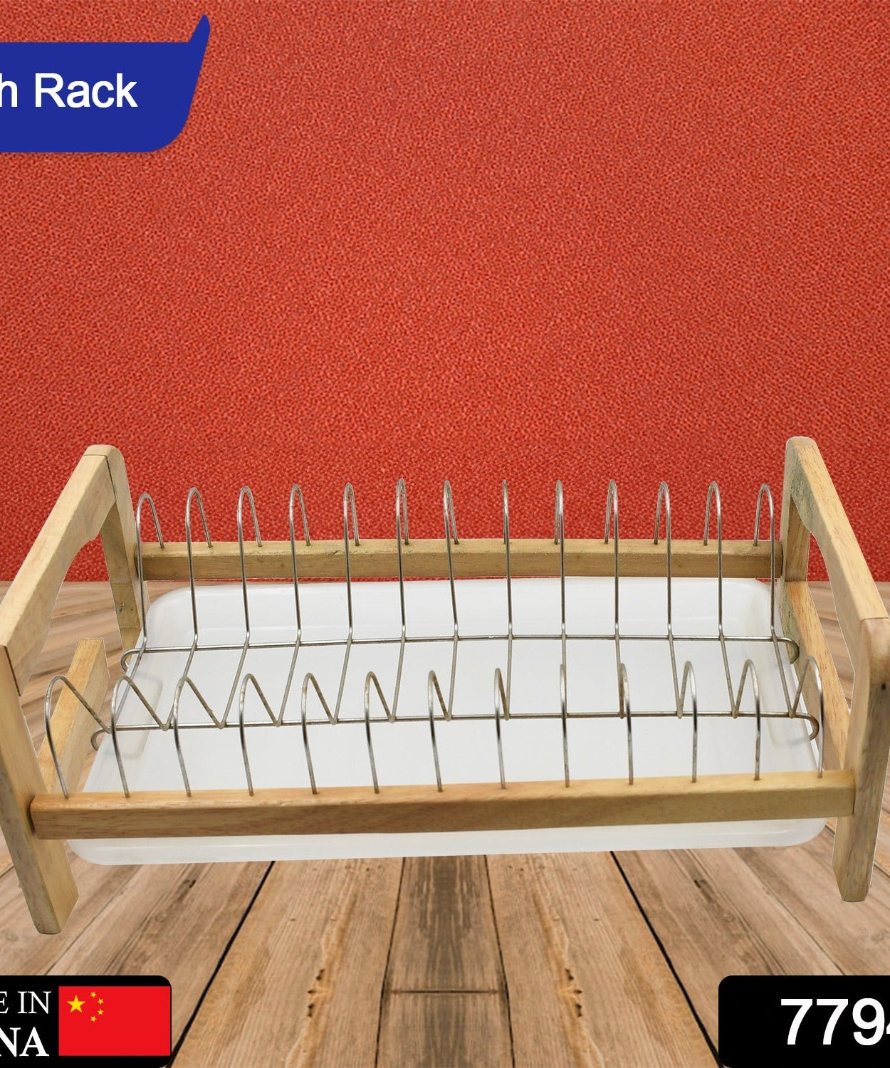 Drain bowl rack with tray for kitchen storage