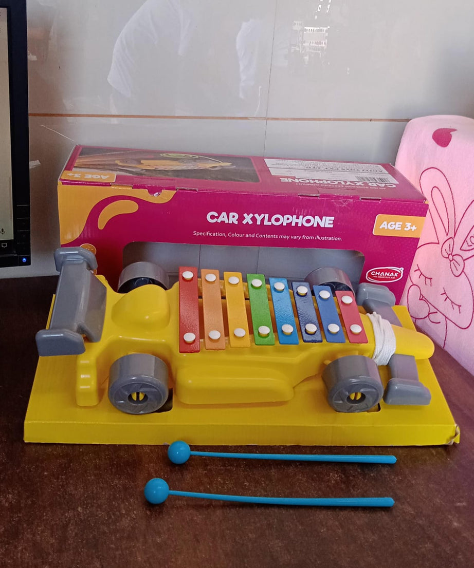 Musical Car Piano Xylophone Toy, Plastic Car Xylophone (1 Set)