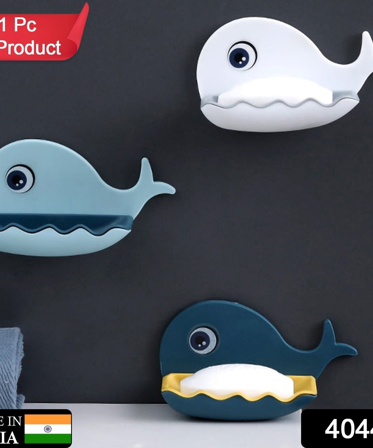 Waterproof wall-mounted soap bar holder, fish design