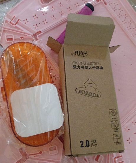 Plastic Soap Dish Holder for Bathroom Shower Wall Mounted Self Adhesive Soap Holder Saver Tray-Plastic Sponge Holder for Kitchen Storage Rack Soap Box, Bathroom ,Sabudani (1 Pc)