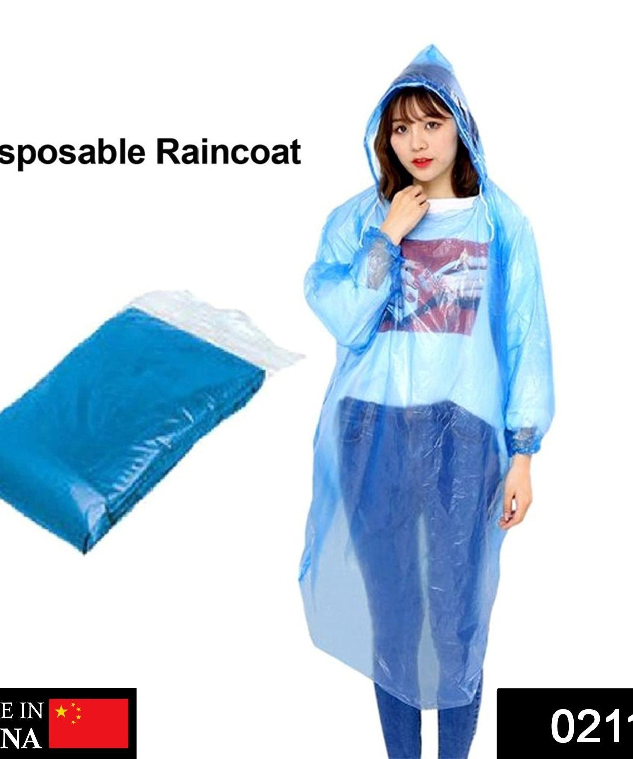 Compact disposable raincoat for travel and outdoor use