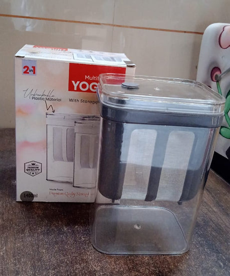 2 in 1 Yogurt Strainer with Storage Box – 1100ml (Plastic + Steel)