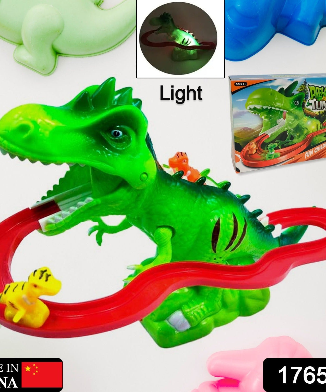 Children Electric Tracks Climb Stair Dinosaur Toys Glowing With Sound Kid Toy Animals Model Interactive Toys