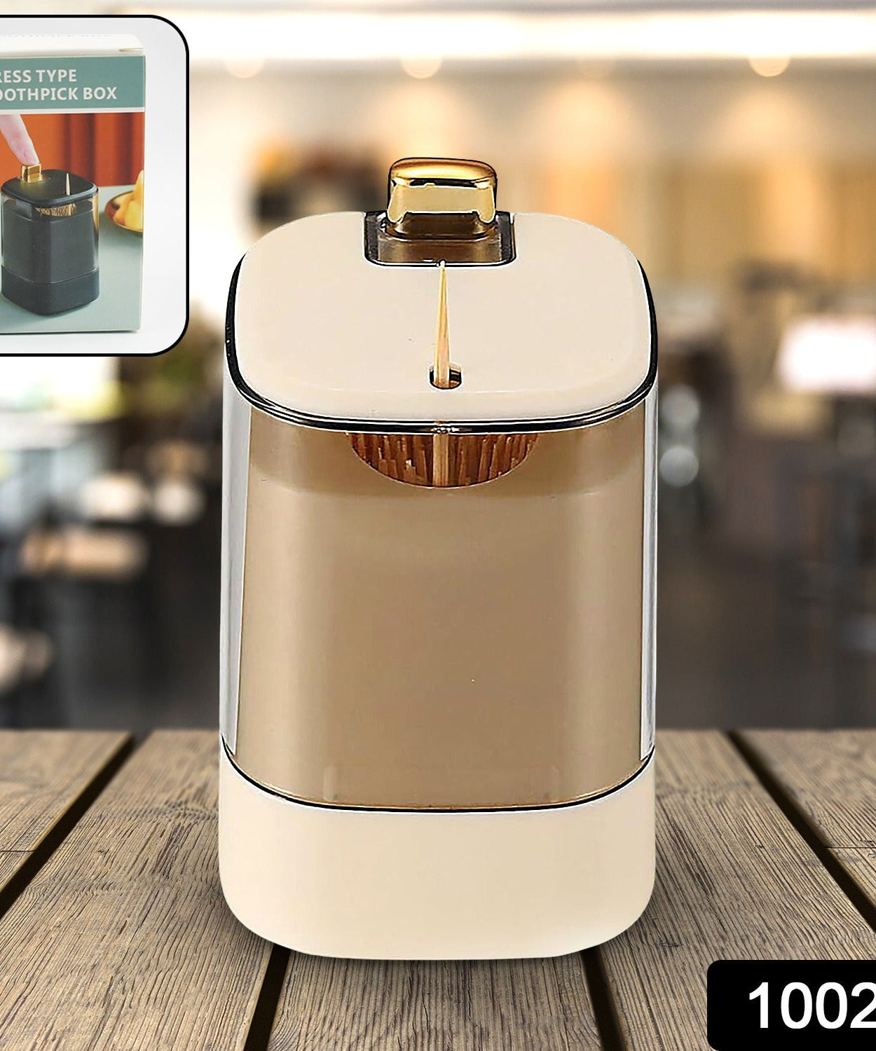 Toothpick Holder Dispensers, Automatic Toothpicks Container, Toothpicks Storage Dispensers Box, for Home Living room Kitchen Restaurant (1 Pc)