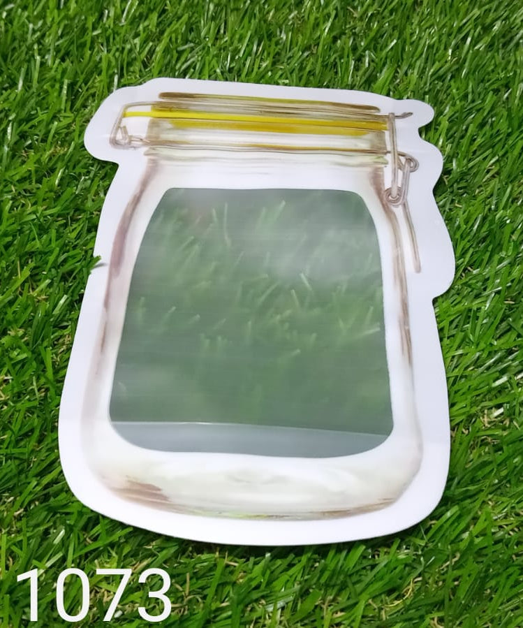 150ml plastic jar with airtight seal, featuring a zipper closure.