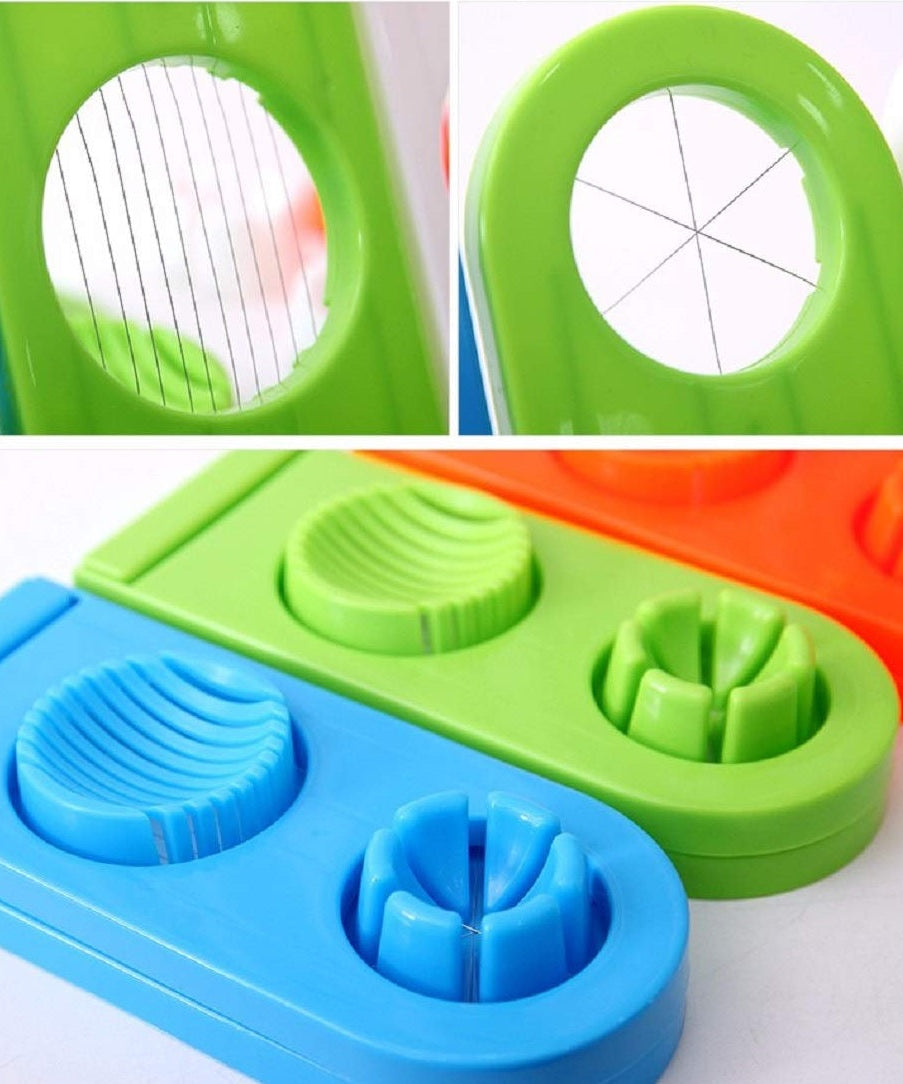Egg cutter and slicer with multiple segments for quick and precise cuts.