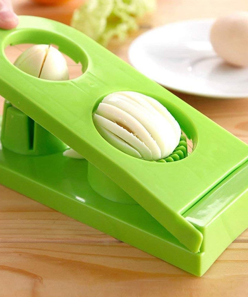 Multi-segment egg cutter and slicer for efficient slicing and dicing.