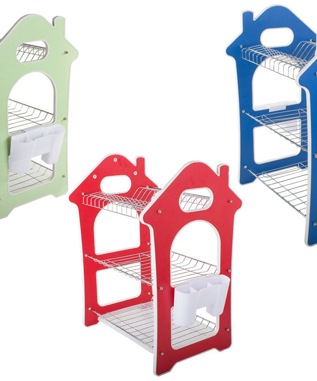 Stainless steel dish drainer with three layers