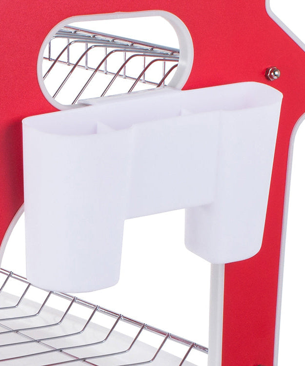 Three-tier dish rack for efficient kitchen storage