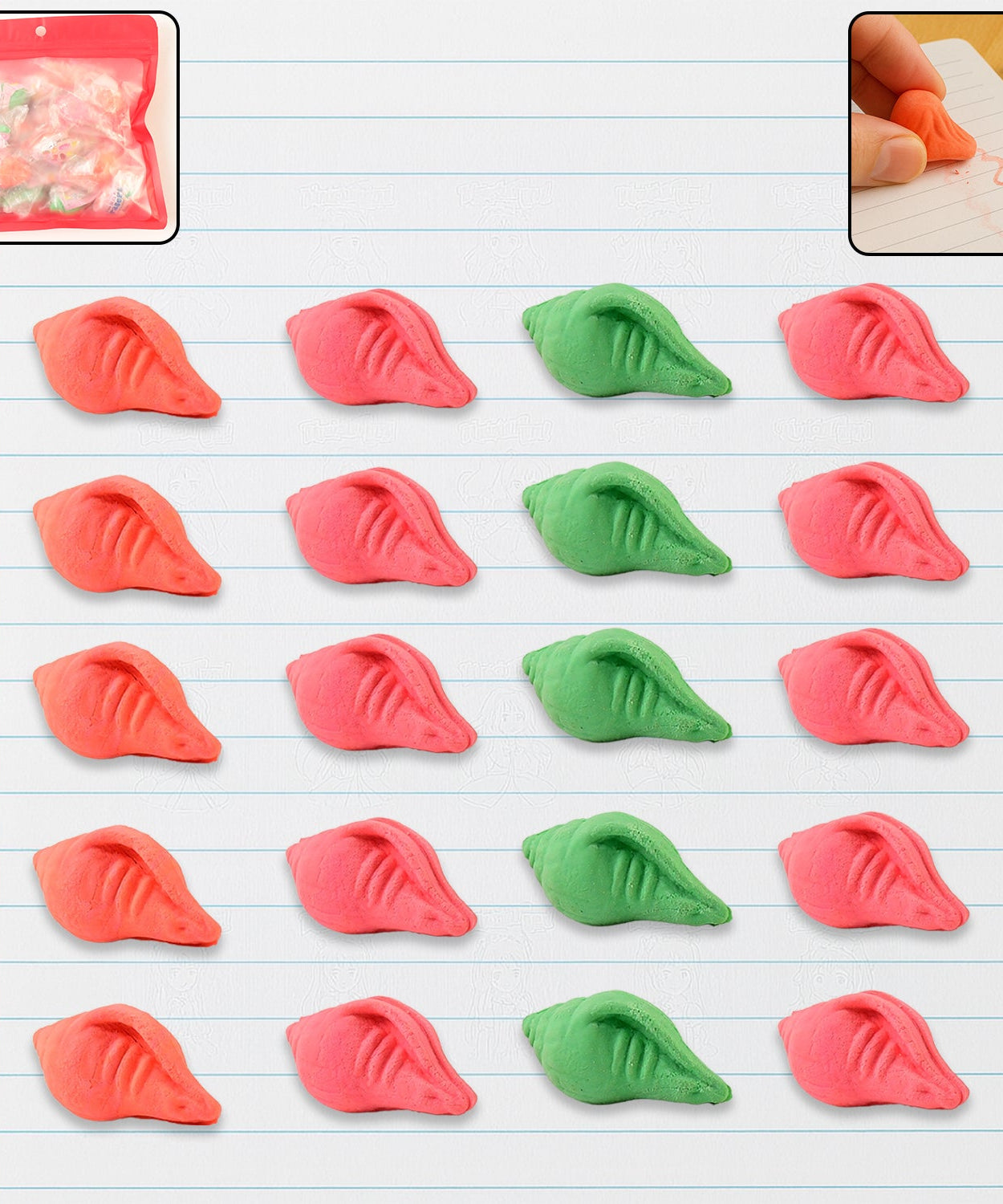 Shankh Shape Eraser Rubber 