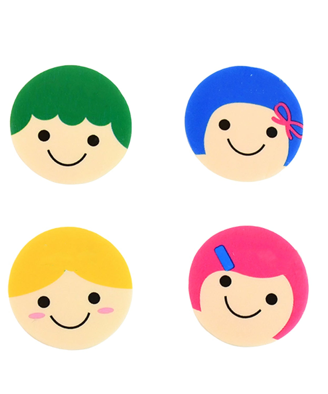 Fun Face Design Eraser Set