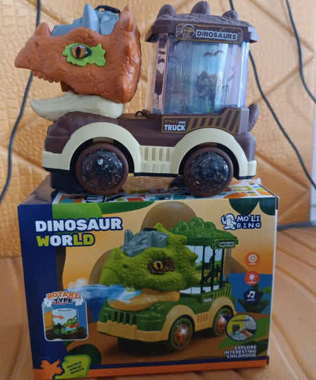 Dinosaur Car Toy with Humidifier Sound and Light (1 Pc)
