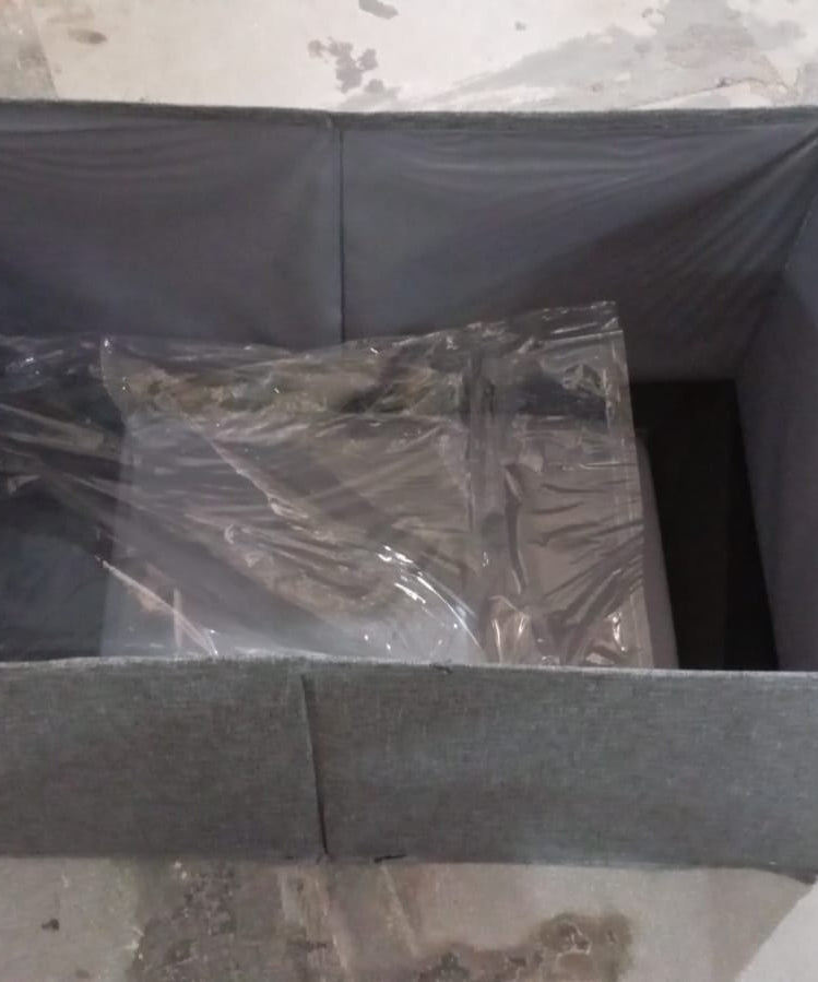 Cloth storage baskets, closet storage bins, Canvas Fabric Storage Basket for shelves, basket organizers for shelf, storage bins for clothes (48×27 Cm)