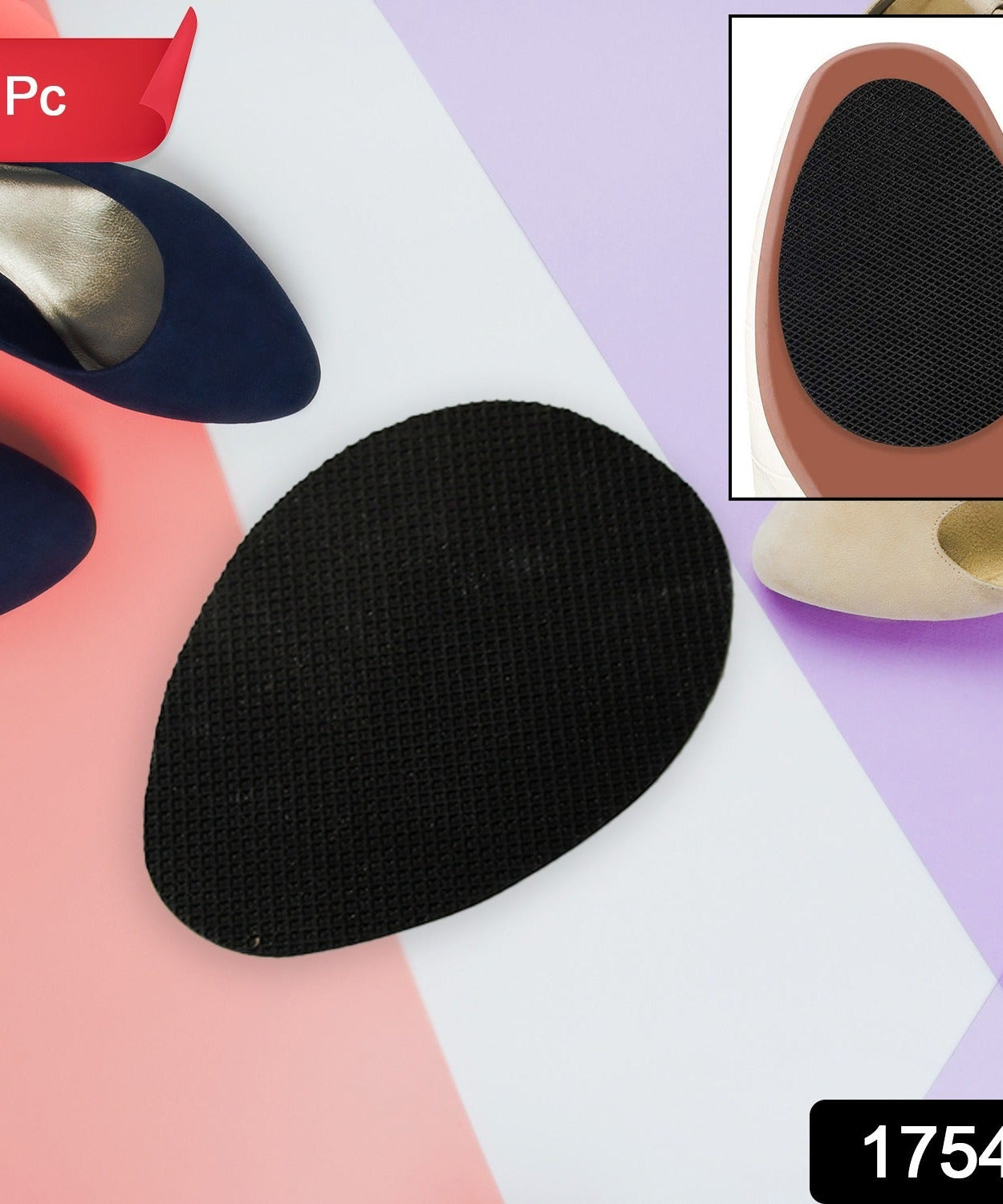 Non-Slip Shoe Pads, Rubber Shoe Sole Protector Pads, Self-Adhesive Shoe Grips Pads Stickers Non Skid for Ladies Shoes, High Heels, Boots