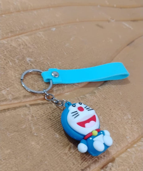 Cute Cartoon Silicone 3D Key Chain with Metal Hook & Strap (Pack of 1 / Mix Design)