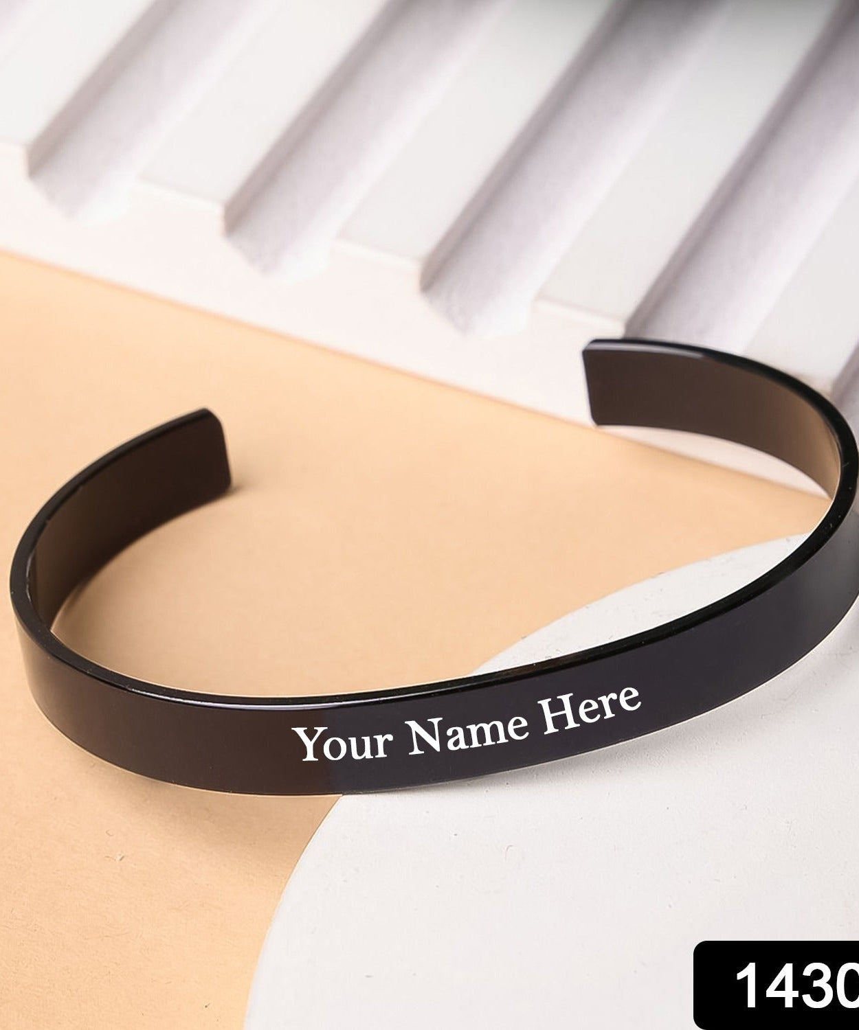 Customized / Personalized Stylish Kada Bracelet (1 Pc / Black)