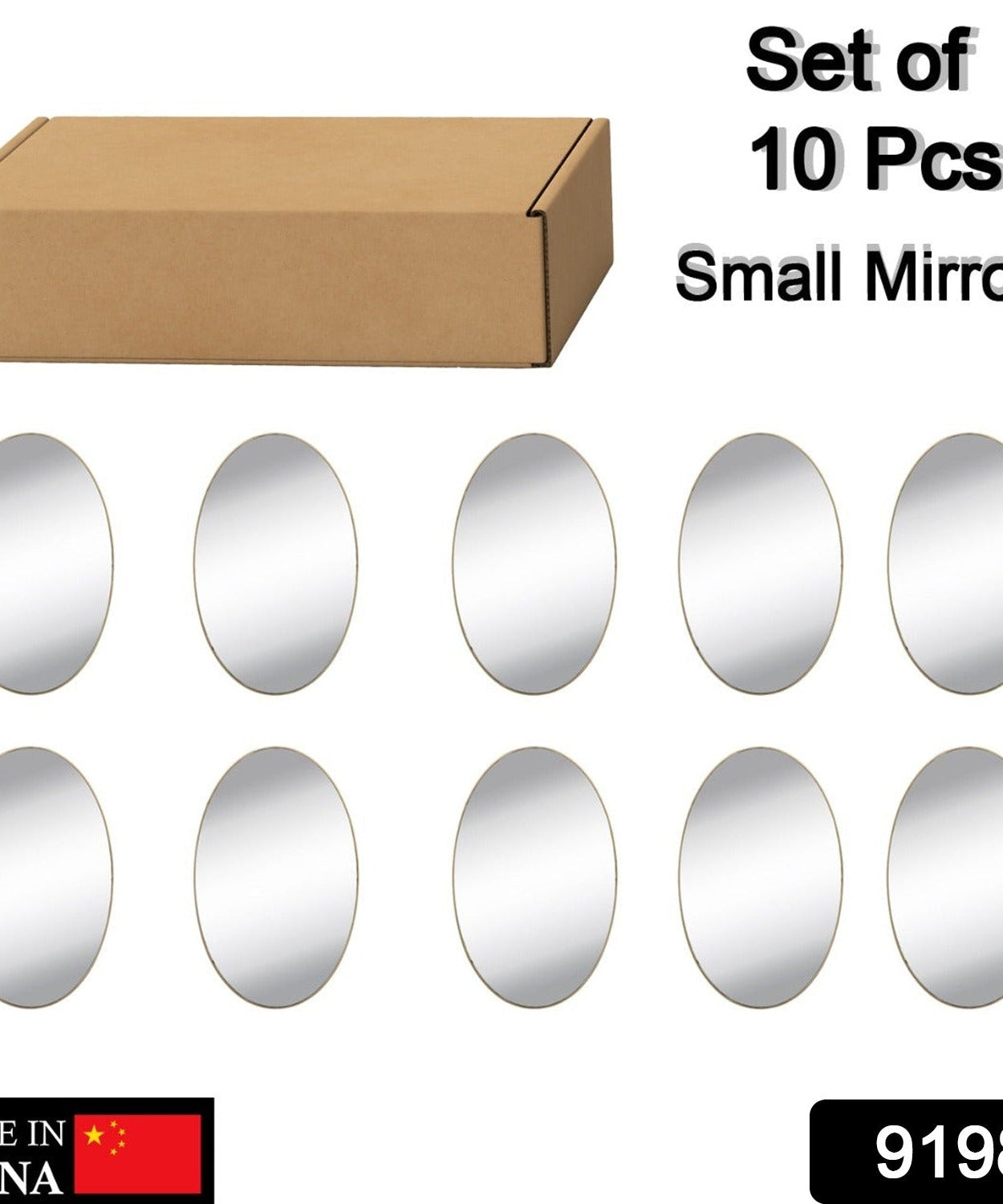 Frameless oval mirror wall sticker, modern design