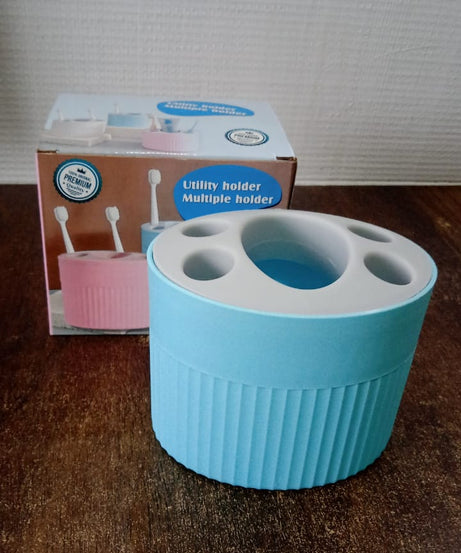 Multipurpose Bathroom Toothbrush and Utility Holder Stand with Multiple Slots (1 Pc)