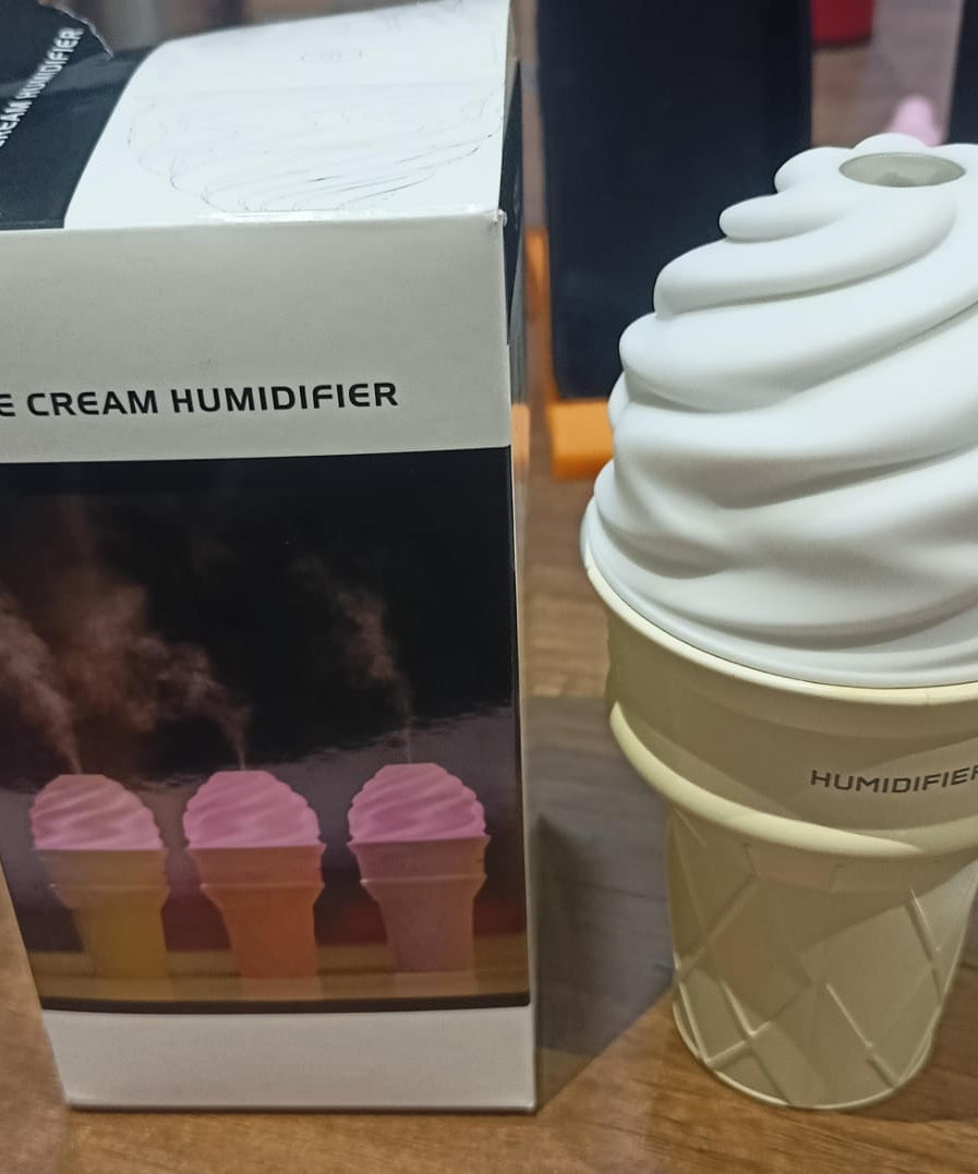 Ice Cream Cone Shape Air Freshener Humidifier (1Pc / Cream Color)