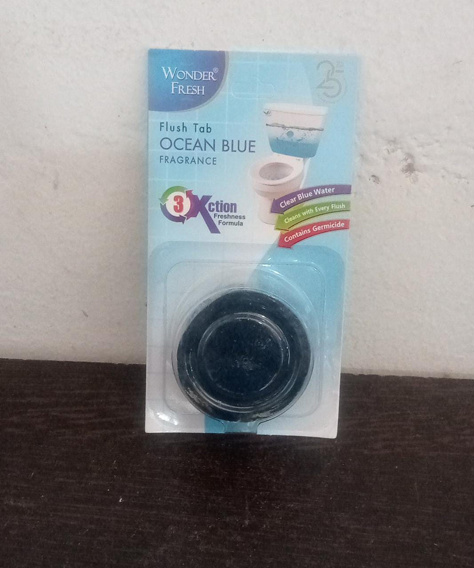 50 grams ocean blue toilet cleaner tab for maintaining hygiene.